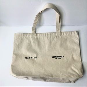 Nwt ESSENTIALS FOG Fear Of God Neutral Nordstrom Canvas Tote Bag
